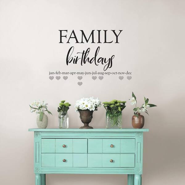 WallPops Black Family Birthdays Wall Quote Decal