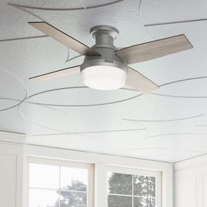 Dempsey 44 in. Indoor Matte Silver Ceiling Fan with Light Kit and Remote Included