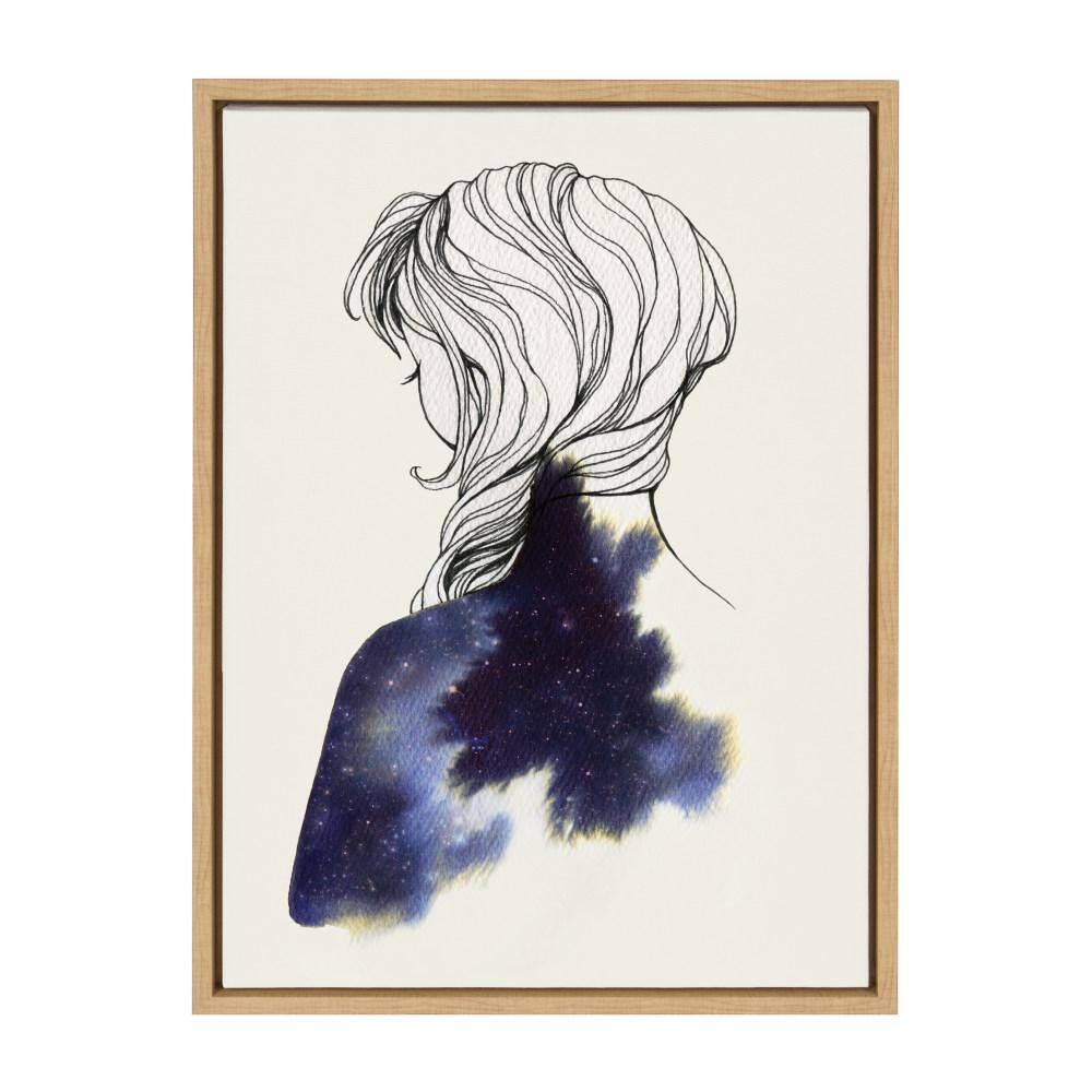 Natural Framed 18x24 Canvas Print of Female Portrait