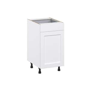 18 in. W x 34.5 in. H x 24 in. D Mancos Bright White Shaker Assembled 2-Waste Bins Pullout and 1-Drawer Kitchen Cabinet