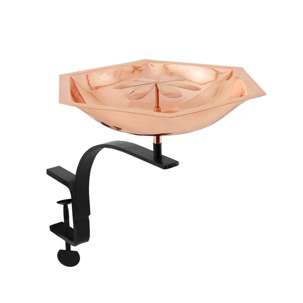Hexagonal Copper Bee Birdbath with Metal Stake