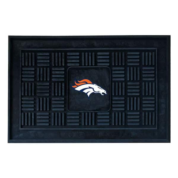 FANMATS NFL Denver Broncos Black 19 in. x 30 in. Vinyl Outdoor Door Mat