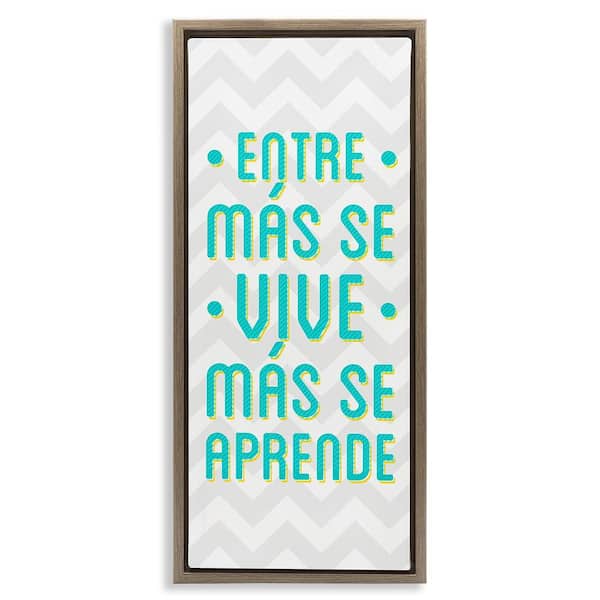 Stupell Industries You Live You Learn by SD Graphics Studio Brown Floater Frame Typography Graphic Art Print 31 in. x 15 in.