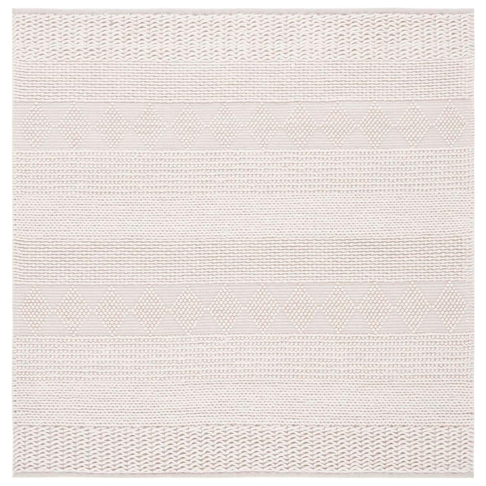 Natura 6 ft. x 6 ft. Ivory Diamond Striped Square Area Rug price history on PriceWatchPro