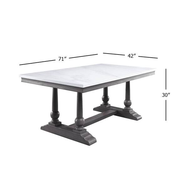 Acme Furniture Yabeina Dining Table In Marble Top Gray Oak Finish 73265 Acme Furniture Yabeina Dining Table In, What S The Best Finish For A Dining Table