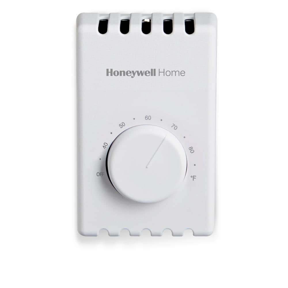 White Manual Line Voltage Baseboard Heater Thermostat