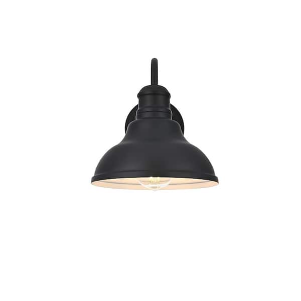 10 in. Black Outdoor Hardwired Wall Sconce with No Bulbs Included