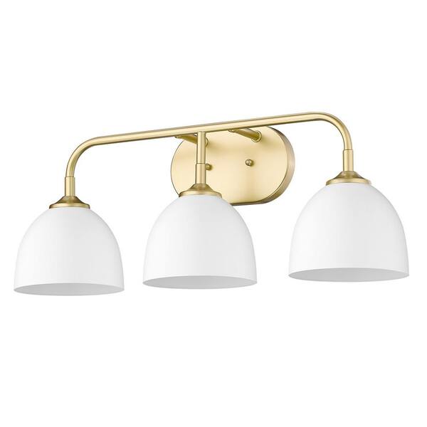 Golden Lighting - Zoey 8 in. 3-Light Olympic Gold Vanity Light