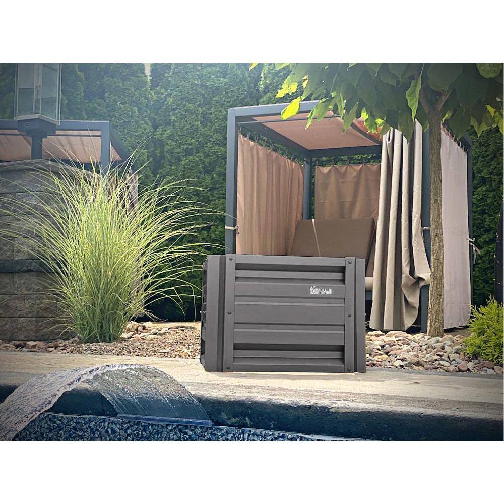 24 inch Square Charcoal Galvanized Steel Planter Box