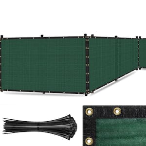 Ultra 5 ft. x 100 ft. Non-Recycled Polyethylene Heavy-Duty 200 GSM Privacy Fence Screen 90% Cable Zip Ties, Green