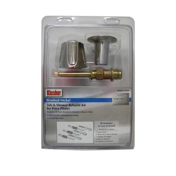 KISSLER and CO Round Knob Faucet Rebuild Kit in Brushed Nickel for Price Pfister