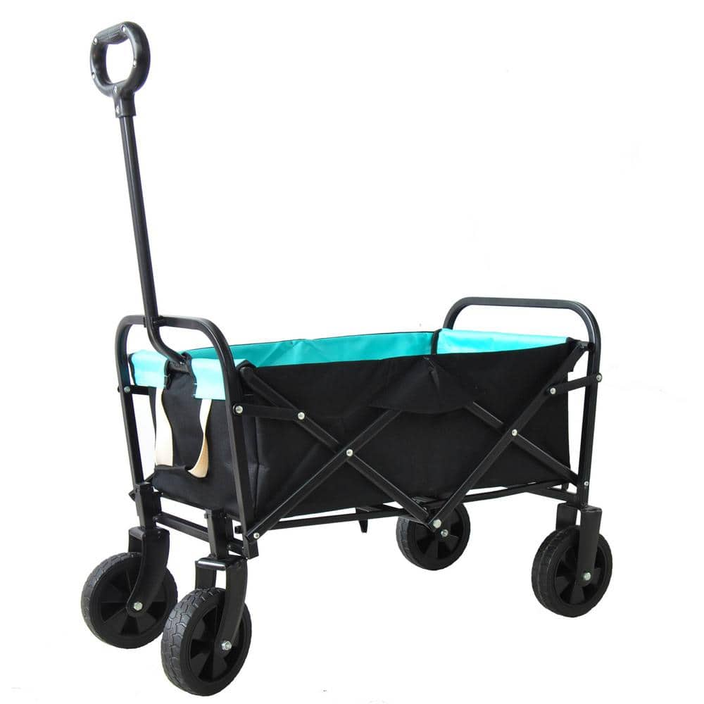 2 cu. ft. Blue Fabric and Steel Frame Outdoor Folding Utility Wagon Garden 