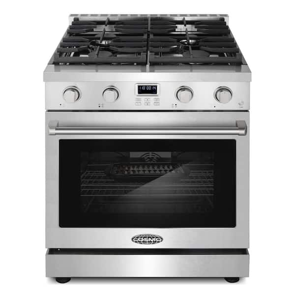 30 in. Lumin Collection 4.8 cu. ft. Gas Range with 4 Sealed Gas Burners and Convection Oven in Stainless Steel