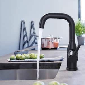 Single Handle Bar Faucet Deckplate Not Included in Spot Free Stainless Steel Matte Black