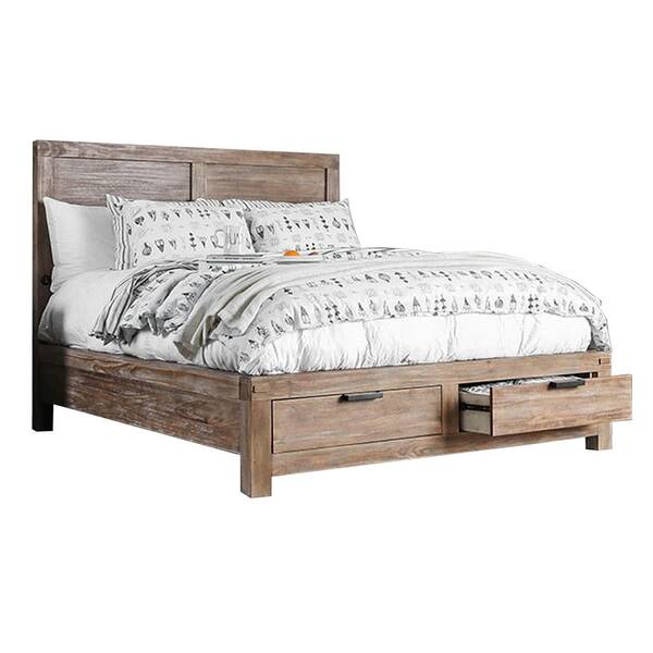 William's Home Furnishing Mcallen Weathered Light Oak Queen Bed