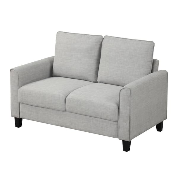 Furniture of America Jorden 54.75 in. Light Gray Solid Polyester 2-Seater Loveseat, Small Space Living