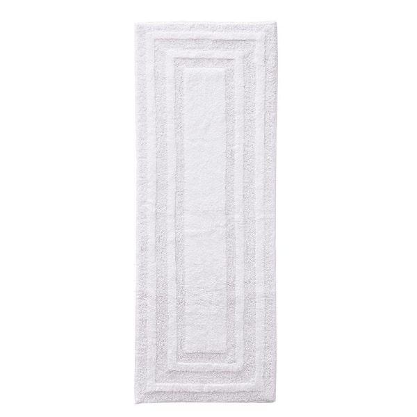 Logan White 22 in. x 60 in. Solid Cotton 1-Piece Runner Rug
