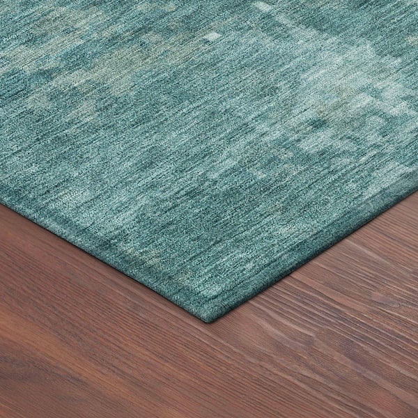 Chantille Machine Washable Indoor/Outdoor Abstract ACN2361 Teal 10 ft. x 14 ft. Area Rug