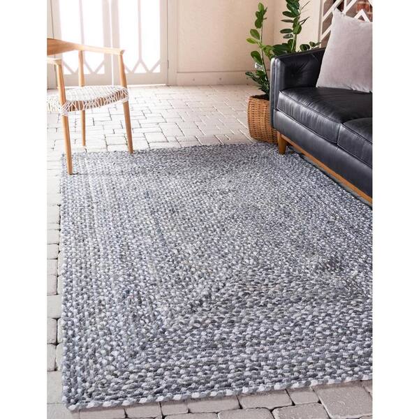 Braided Chindi Gray 6 ft. x 9 ft. Area Rug