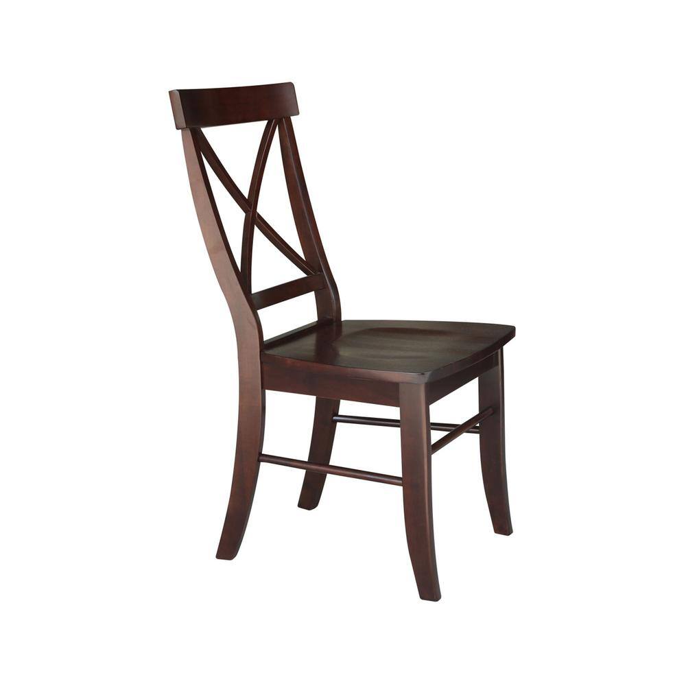 Java High Cross Back Solid Wood Side Chair Set