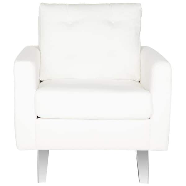 Safavieh Leandra White/Clear Cotton Club Arm Chair