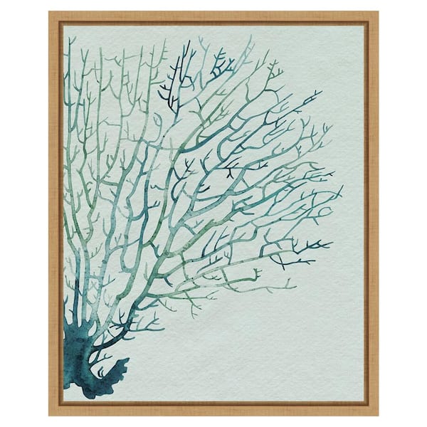 Amanti Art Seaglass Shadow I by Grace Popp 16 in. W x 20 in. H. Canvas Wall Art Print Framed in Brown