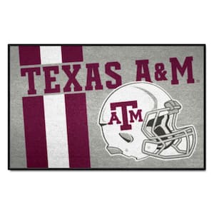 Texas A&M Aggies Uniform Design Gray 2 ft. x 3 ft. Starter Mat Area Rug