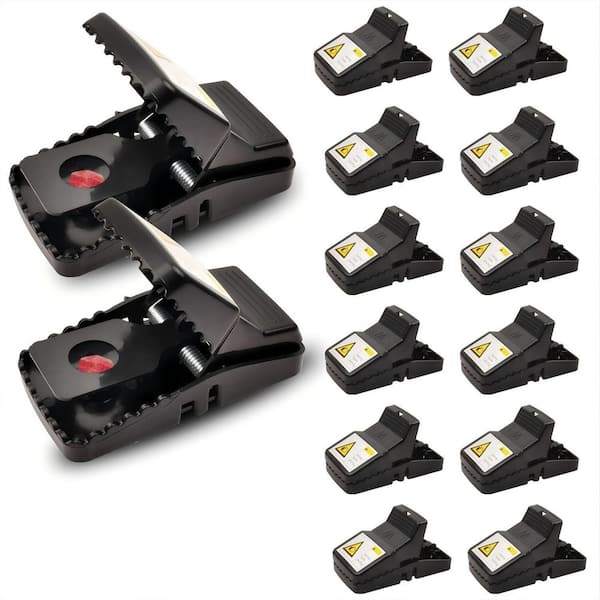 Mousetrap 12-Pack Snap Reusable for Catching Mice Trap Squirrels Rodents Suitable for Home Garden