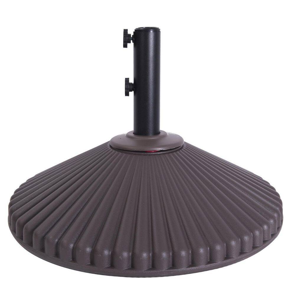23 in. Dia Round Patio Umbrella Base Heavy-Duty Outdoor Stand in Brown