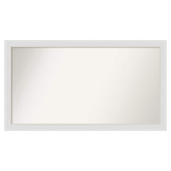 Amanti Art Flair Soft White Narrow 50 in. x 28 in. Custom Non-Beveled Satin Recyled Polystyrene Bathroom Vanity Wall Mirror