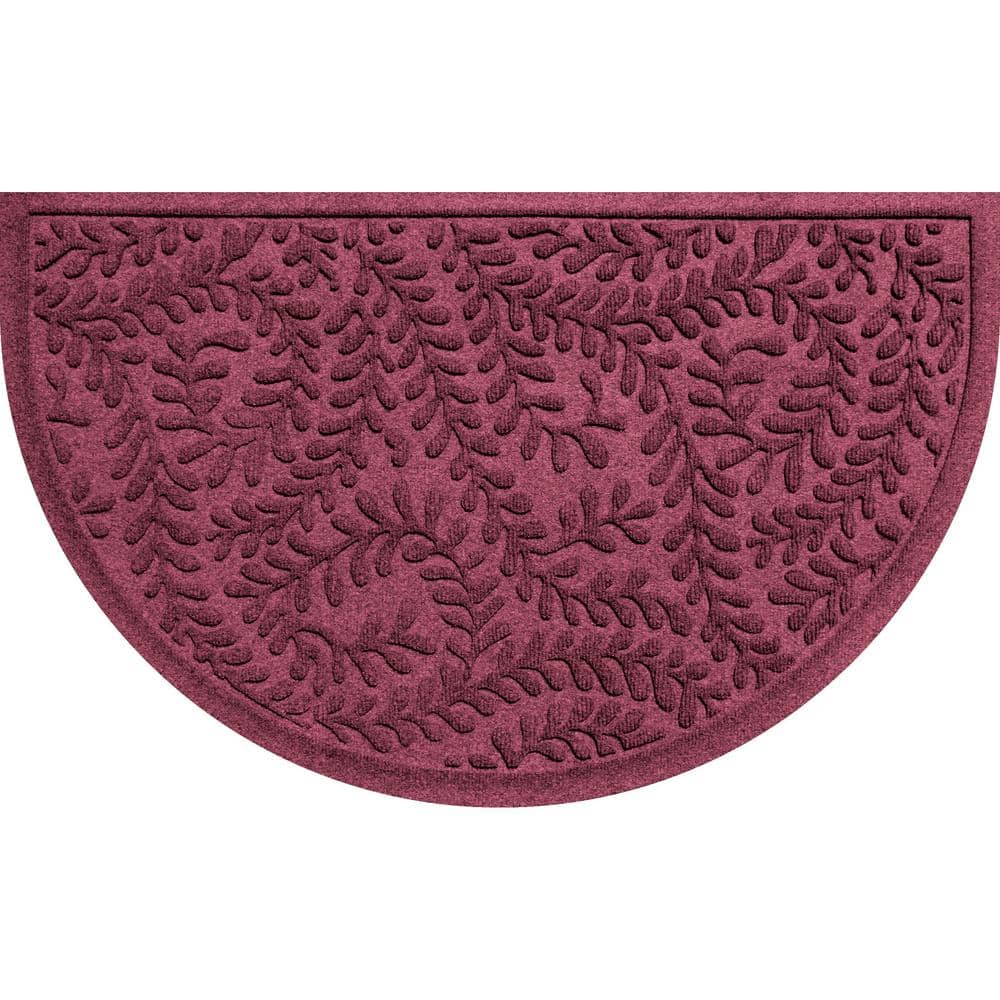 Waterhog Boxwood Bordeaux 24 in. x 39 in. Half Round PET Polyester Indoor O