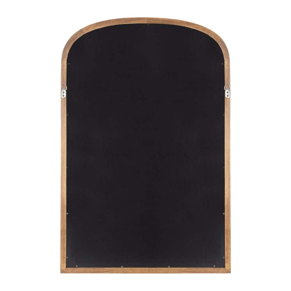 Rustic Brown Arched Wooden Bathroom Vanity Mirror, 24x36