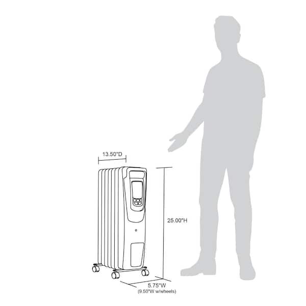 NewAir Portable1500-Watt Electric Oil-Filled Silent Radiator Heater with  Energy Efficient Operation Cover 150 sq. ft. - Black AH-450B - The Home  Depot
