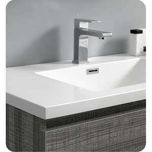 Lazzaro 71 in. Modern Double Bathroom Vanity in Glossy Ash Gray with Vanity Top in White with White Basins