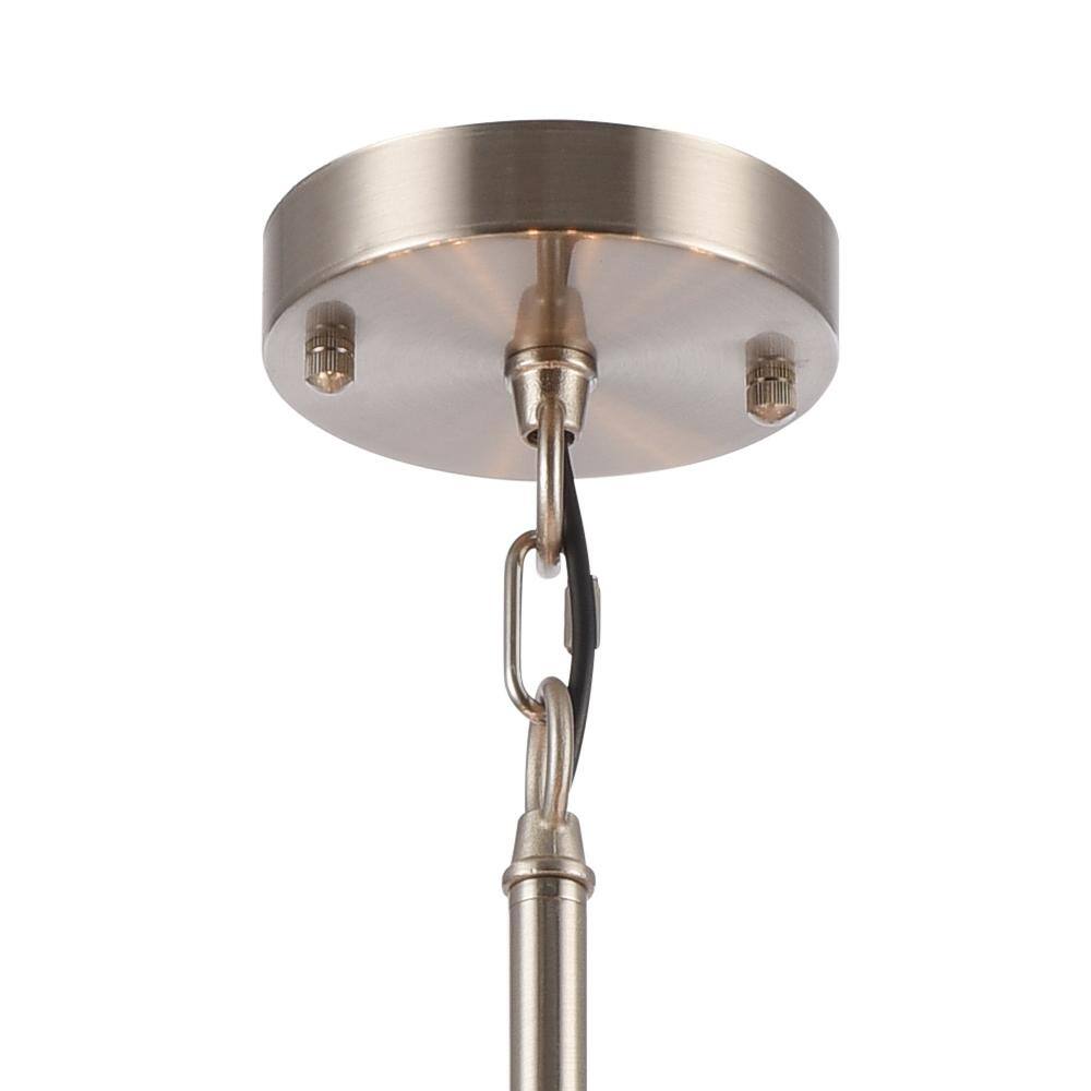 Sleek Shiny Nickel 29.5" Crystal Bass Shade Chandelier