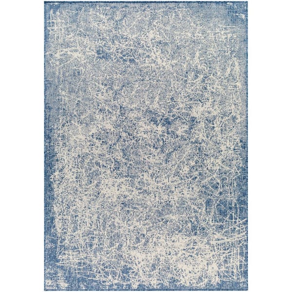 Ravello Blue Abstract 5 ft. x 7 ft. Indoor/Outdoor Area Rug