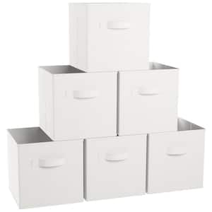 11 x 11 x 11, White Cube Storage Bin 6-Pack