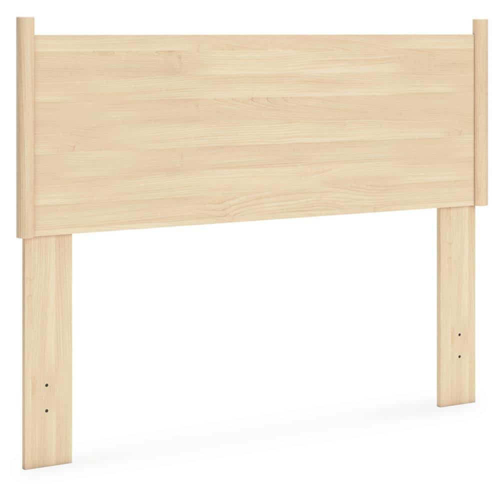 Beige Full Wood Transitional Platform Bed