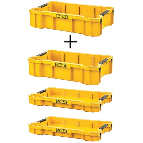 DEWALT TOUGHSYSTEM 2.0 Deep Tool Tray (2 Pack) and (2) TOUGHSYSTEM 2.0 Shallow Tool Trays