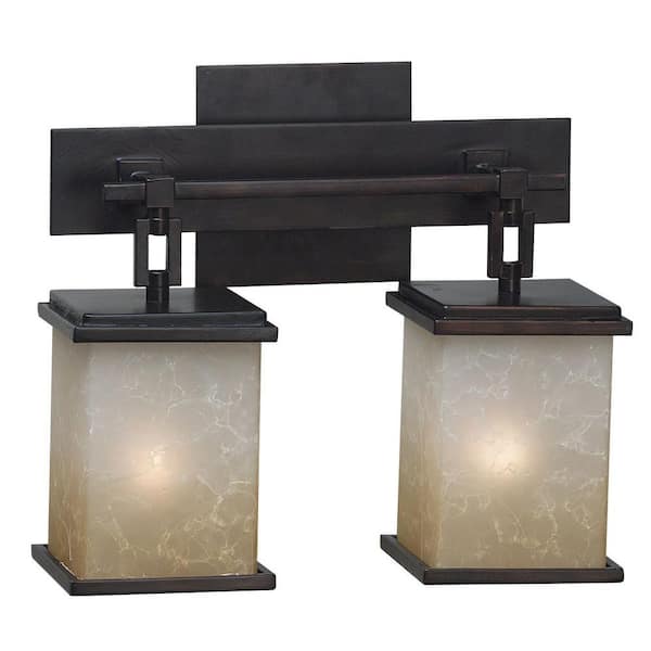 Kenroy Home Plateau 2-Light Oil Rubbed Bronze Vanity Light
