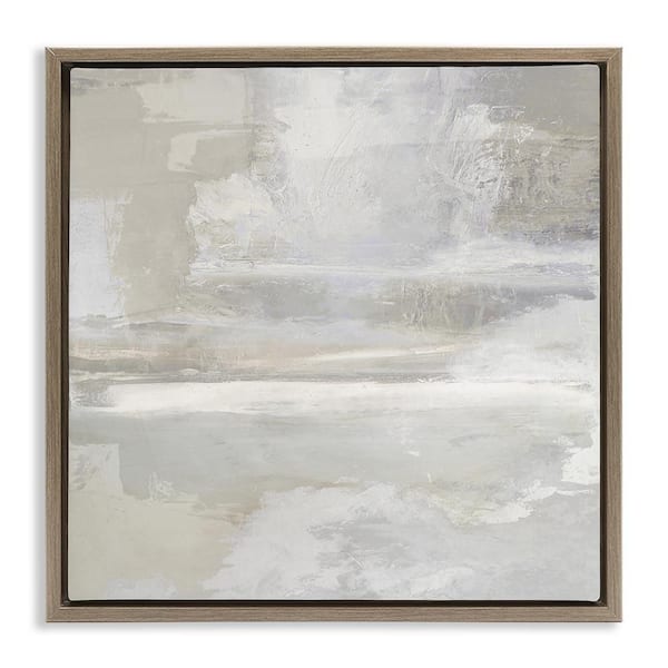 Contemporary Neutrals Abstract by Rachel Springer Brown Floater Frame Abstract Graphic Art Print 25 in. x 25 in.