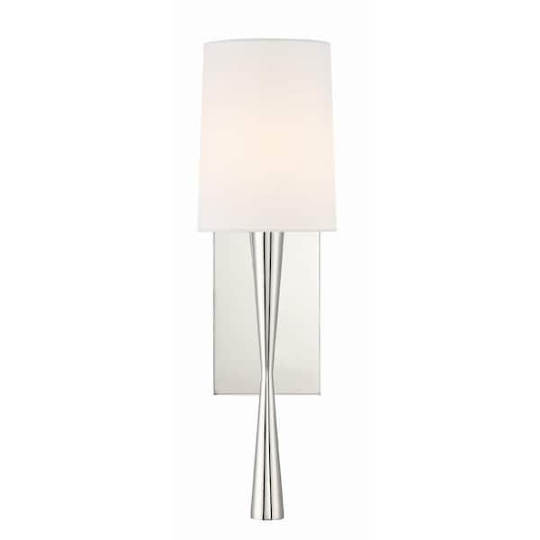Crystorama Trenton 1-Light Polished Nickel Sconce