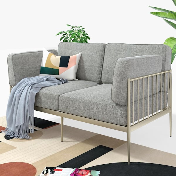 Zinus Janelle 2-Seat Gold Metal Loveseat