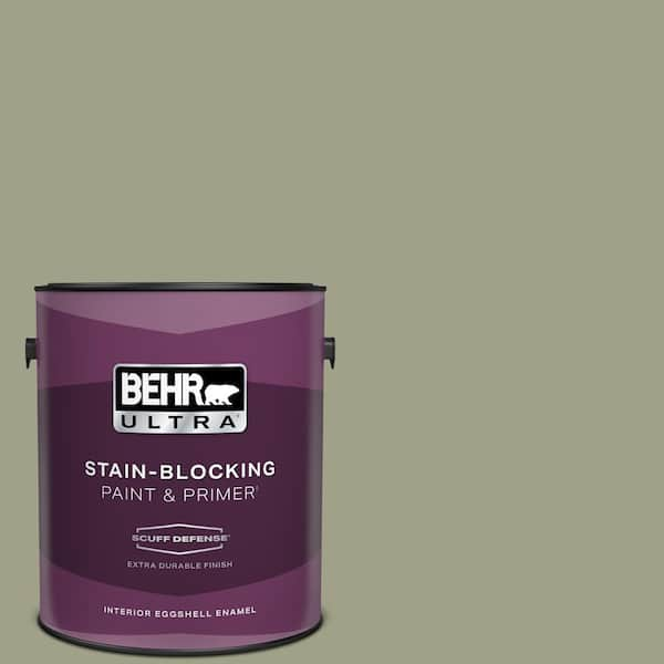 BEHR ULTRA 1 gal. #BXC-82 Potting Moss Extra Durable Eggshell Enamel Interior Paint & Primer