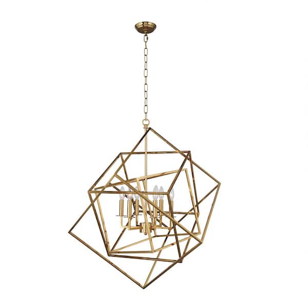 Unbranded 6-Light Gold Candle Style Chandelier