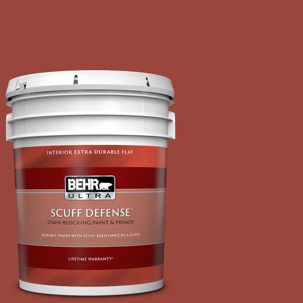 5 gal. #S-H-190 Antique Red Extra Durable Flat Interior Paint & Primer