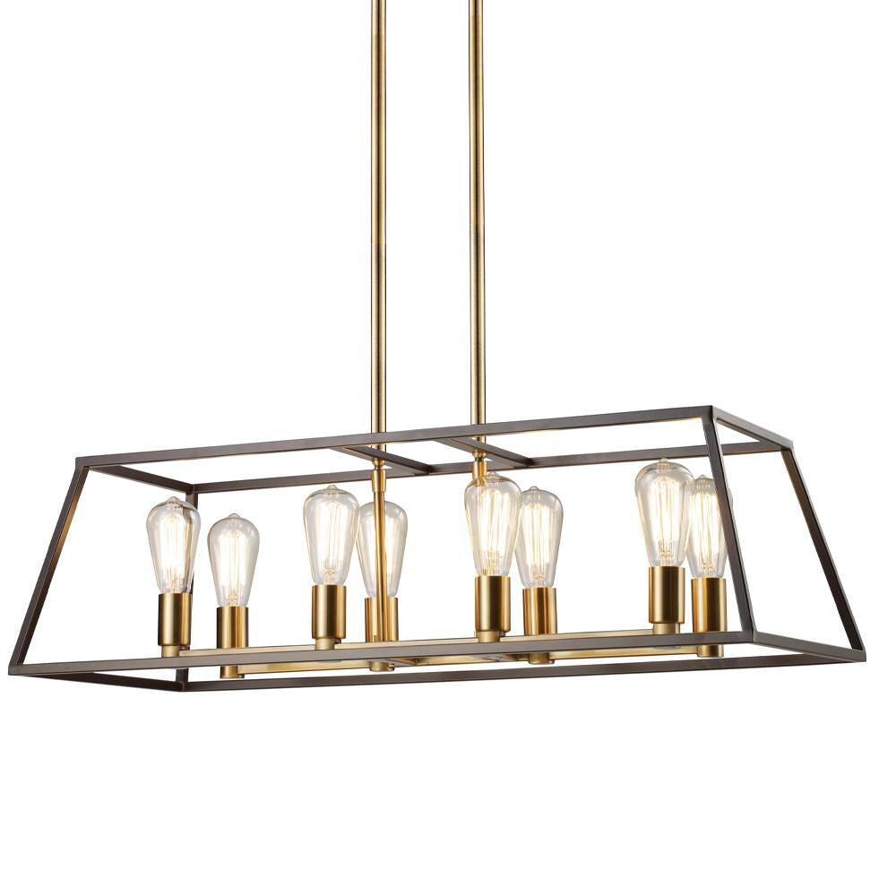 Adams Transitional Bronze 35" Square Cage Pendant Light