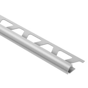 Rondec Satin Anodized Aluminum 3/8 in. x 8 ft. 2-1/2 in. Metal Bullnose Tile Edging Trim