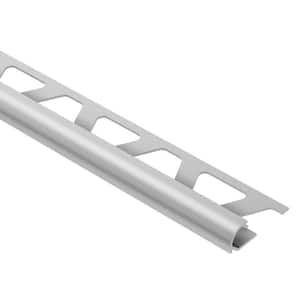 Rondec Satin Anodized Aluminum 1/2 in. x 8 ft. 2-1/2 in. Metal Bullnose Tile Edging Trim