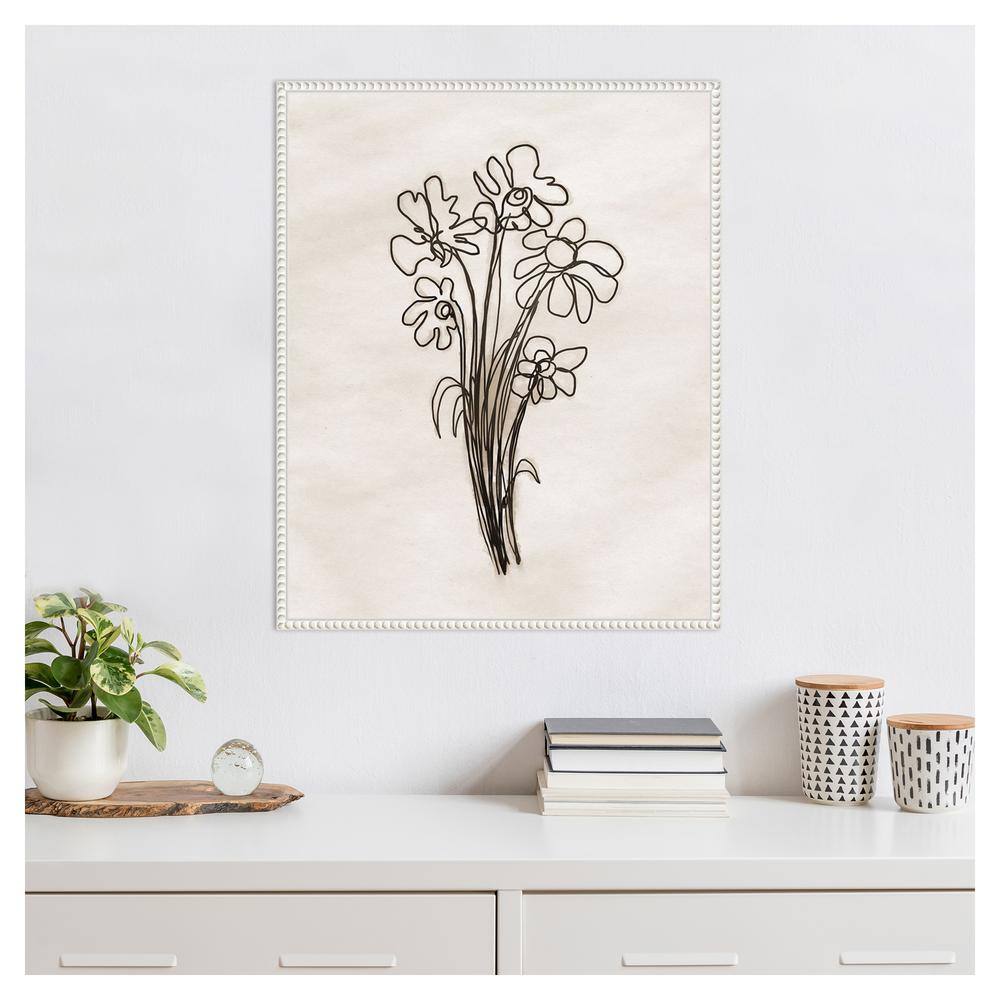 Dan Meneely Native Flowers Graphic Art on Canvas with White Beaded Frame